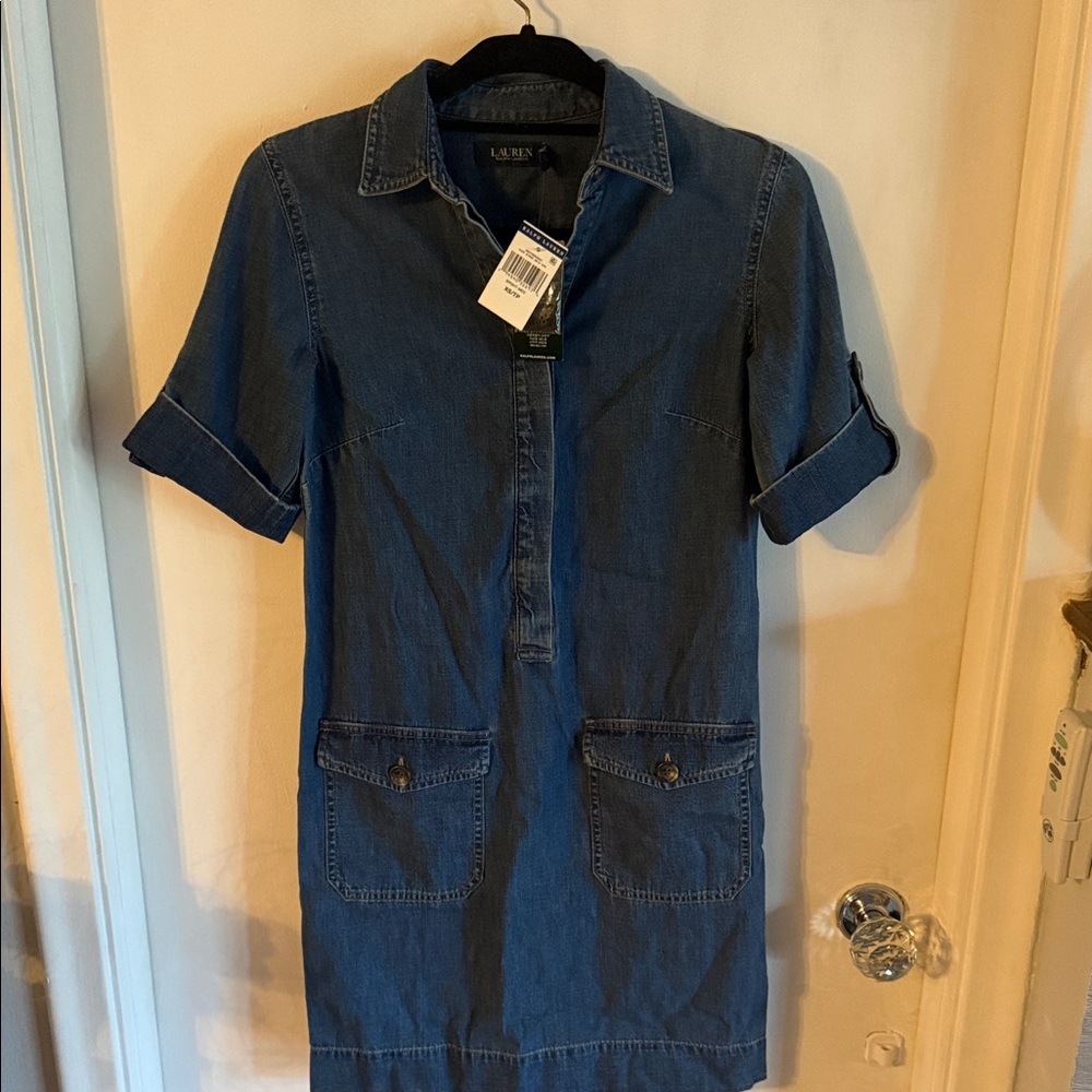 Ralph Lauren Denim Shirt Dress with Pockets XS